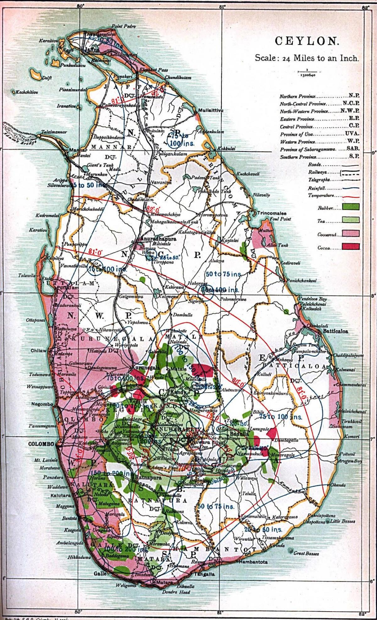 ਨਕਸ਼ਾ ਦੇ Ceylon ਸ਼੍ਰੀ ਲੰਕਾ