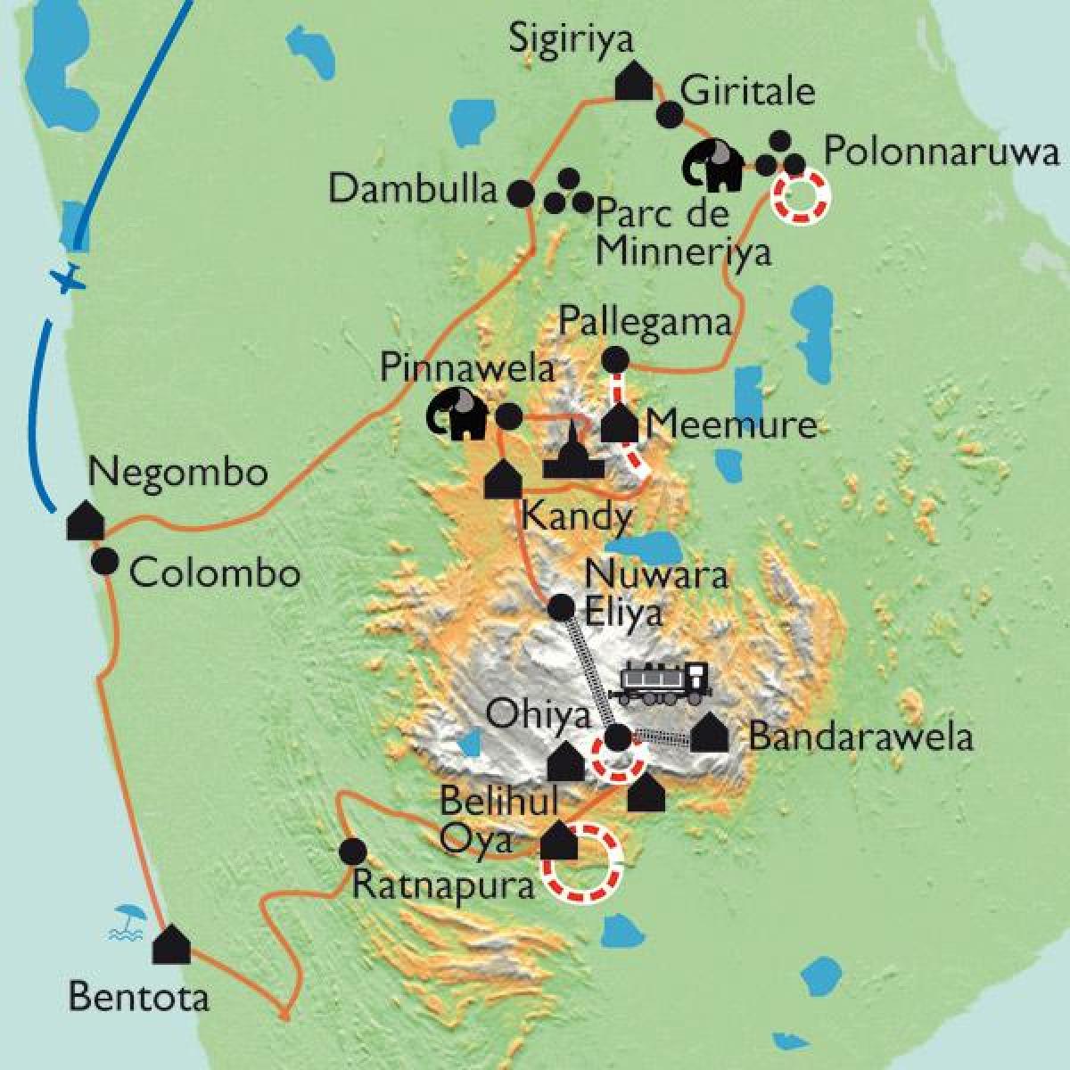 ਸ਼੍ਰੀ ਲੰਕਾ ਨਕਸ਼ਾ ਸੀਗਿਰਿਯਾ