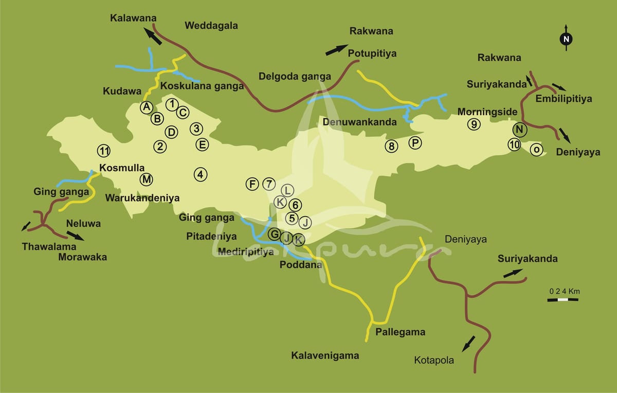 ਨਕਸ਼ਾ ਦੇ sinharaja ਸ਼੍ਰੀ ਲੰਕਾ